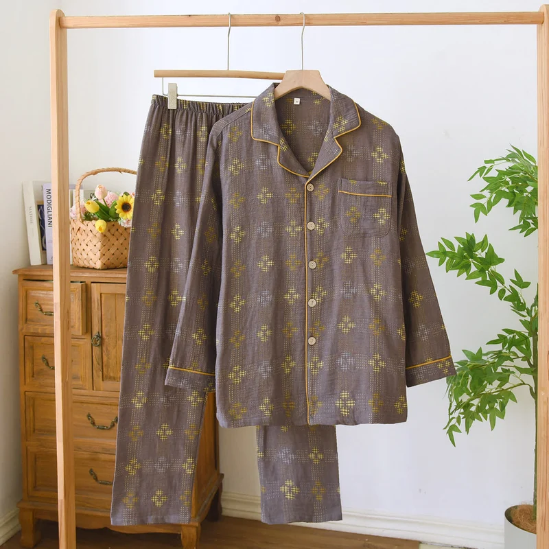 Heritage Baumwollgaze karierter Pyjama-Set