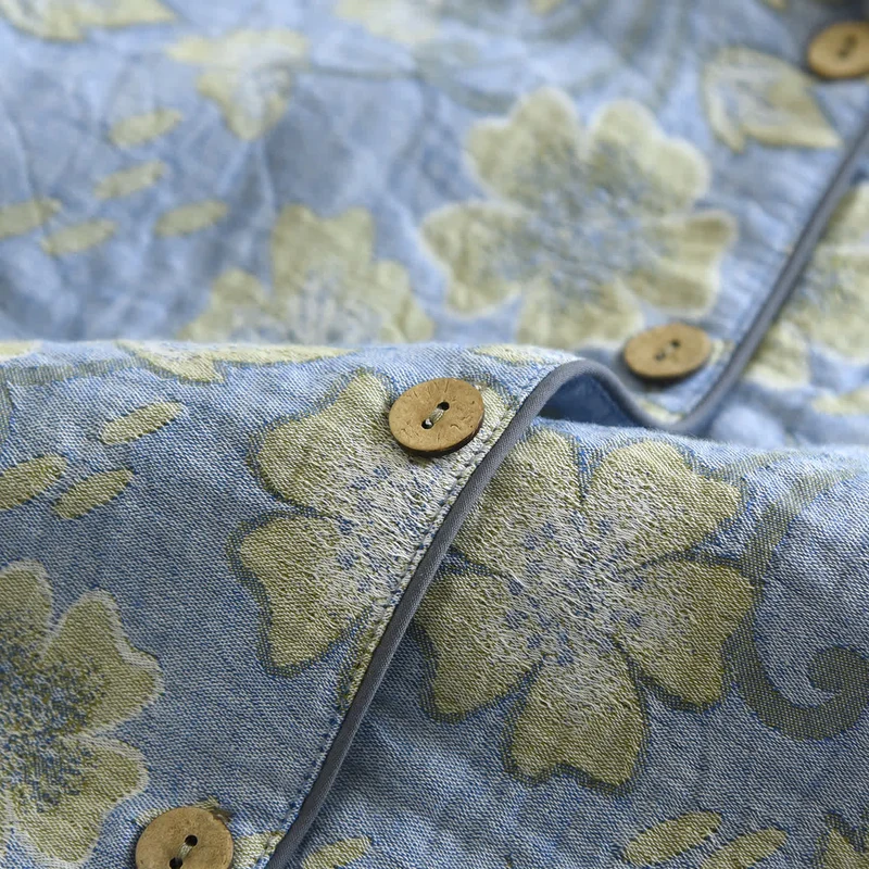 Luftiges Loungewear-Set aus Baumwollgaze mit Blumenmuster