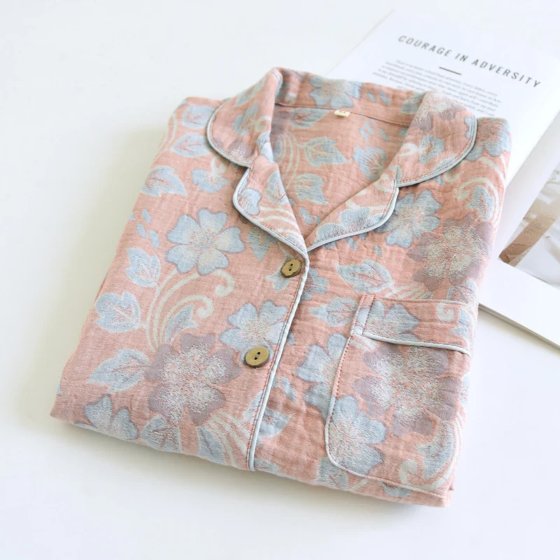 Luftiges Loungewear-Set aus Baumwollgaze mit Blumenmuster