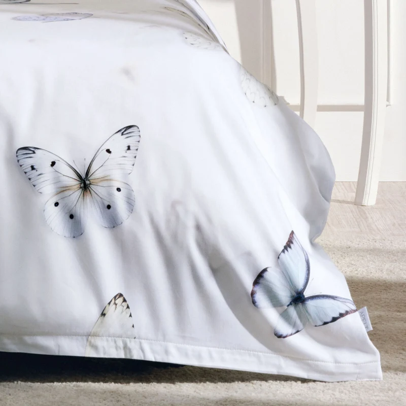 APELT Papillon Bettwäsche Baumwoll-Satin Filigrane Schmetterlinge