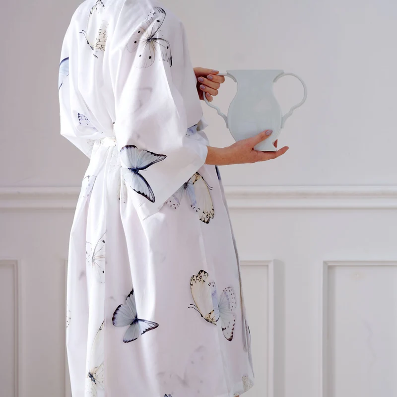 APELT Papillon Bettwäsche Baumwoll-Satin Filigrane Schmetterlinge