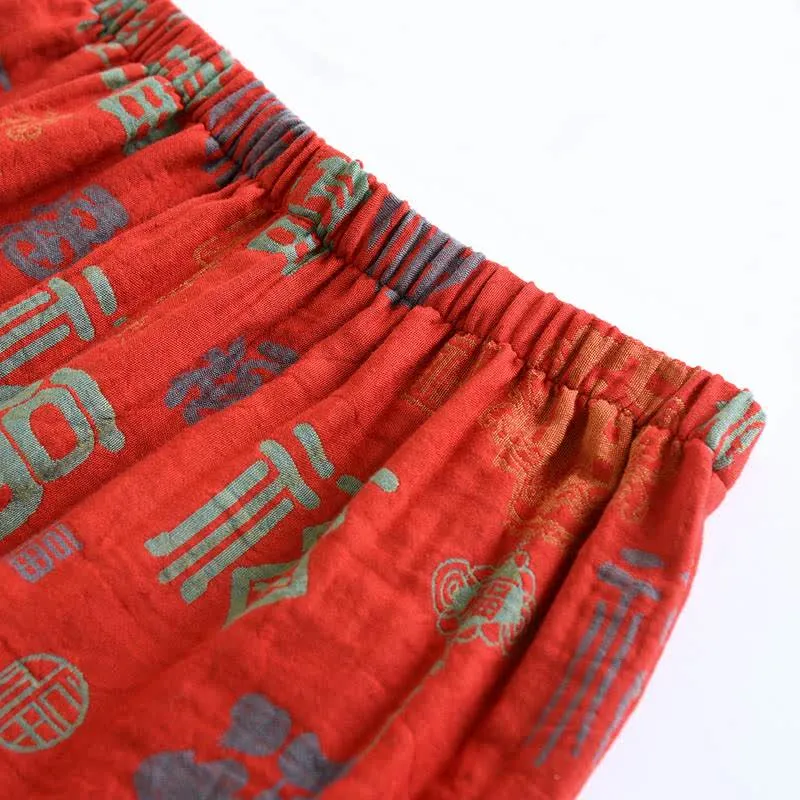 Glücklich Fu Pyjama-Set aus garngefärbter Baumwolle