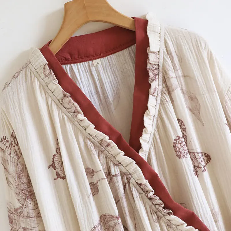 Schmetterling Hanfu inspiriertes Loungewear-Set aus Baumwolle