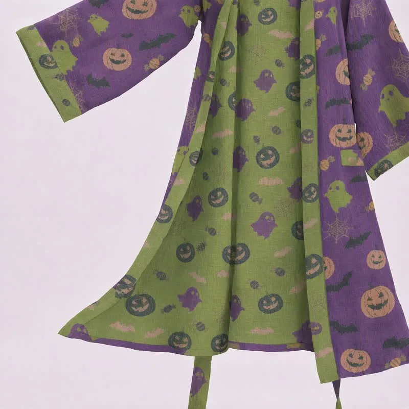 Mehrfarbiger Kürbis-Halloween-Baumwollkimono