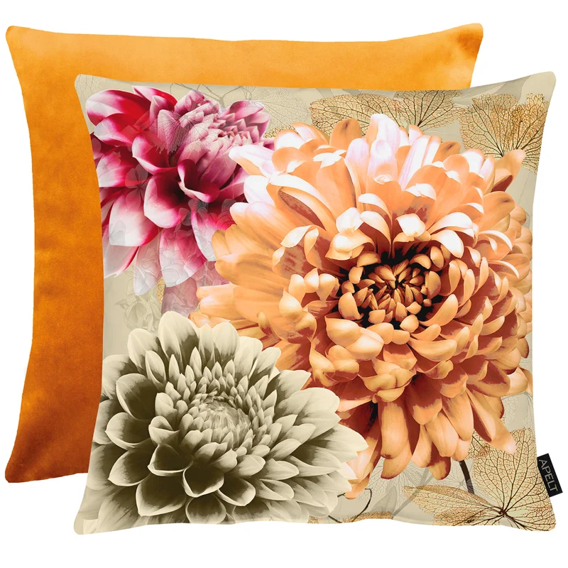 APELT Dahlia Kissen Opulente Blüten auf Samt