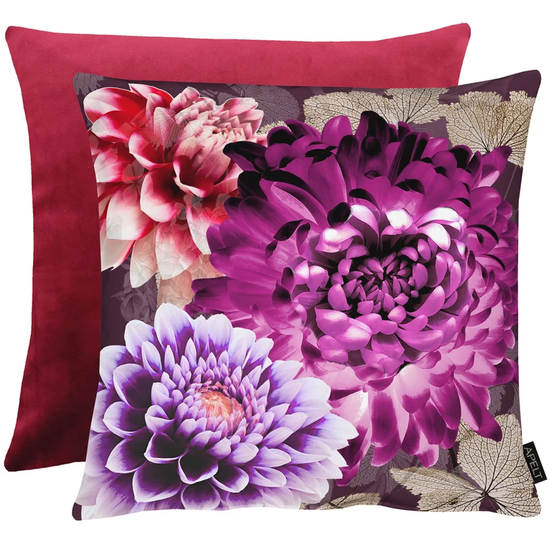 APELT Dahlia Kissen Opulente Blüten auf Samt