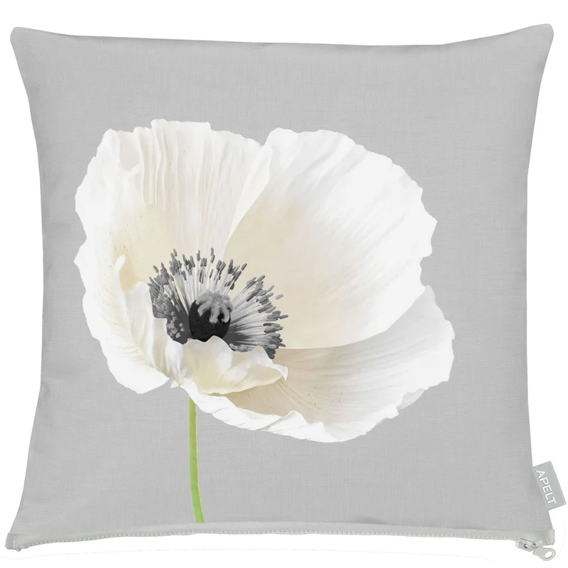 APELT 3805 Kissen elegante Mohnblüte Outdoor mit Fleckschutz