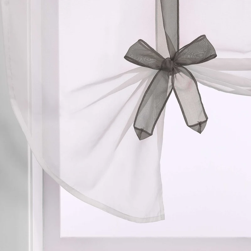 Rollo mit Schleifendesign transparent hochziehbar Fensterdeko 1 Stück