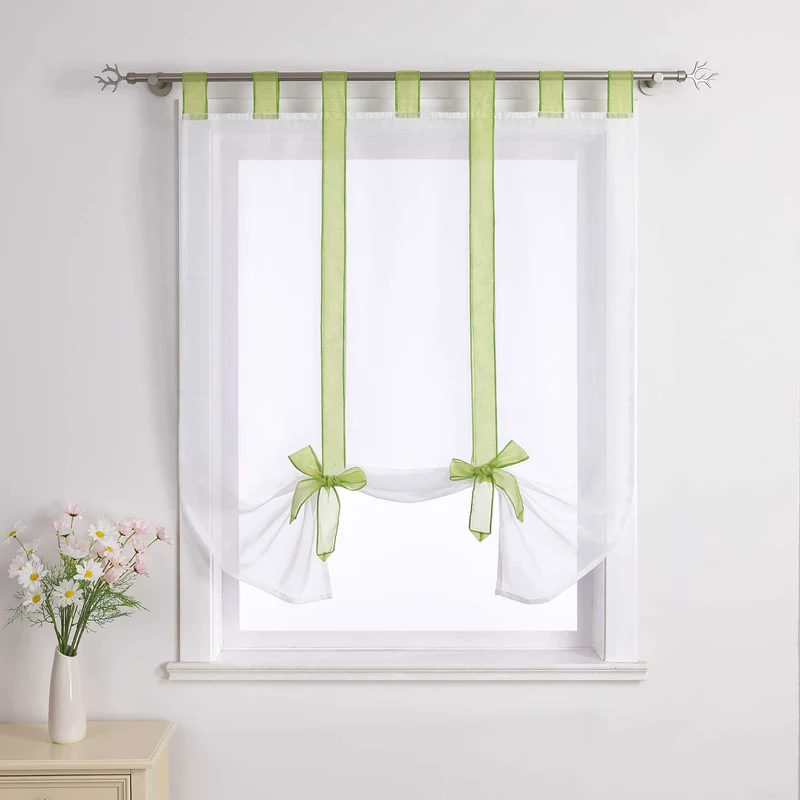Rollo mit Schleifendesign transparent hochziehbar Fensterdeko 1 Stück