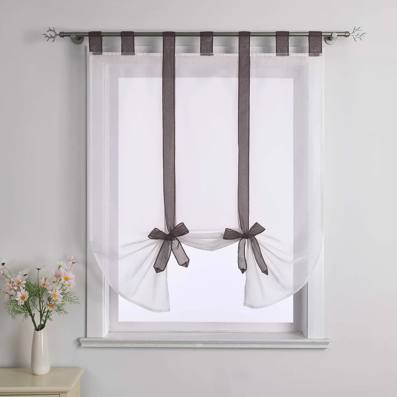 Rollo mit Schleifendesign transparent hochziehbar Fensterdeko 1 Stück