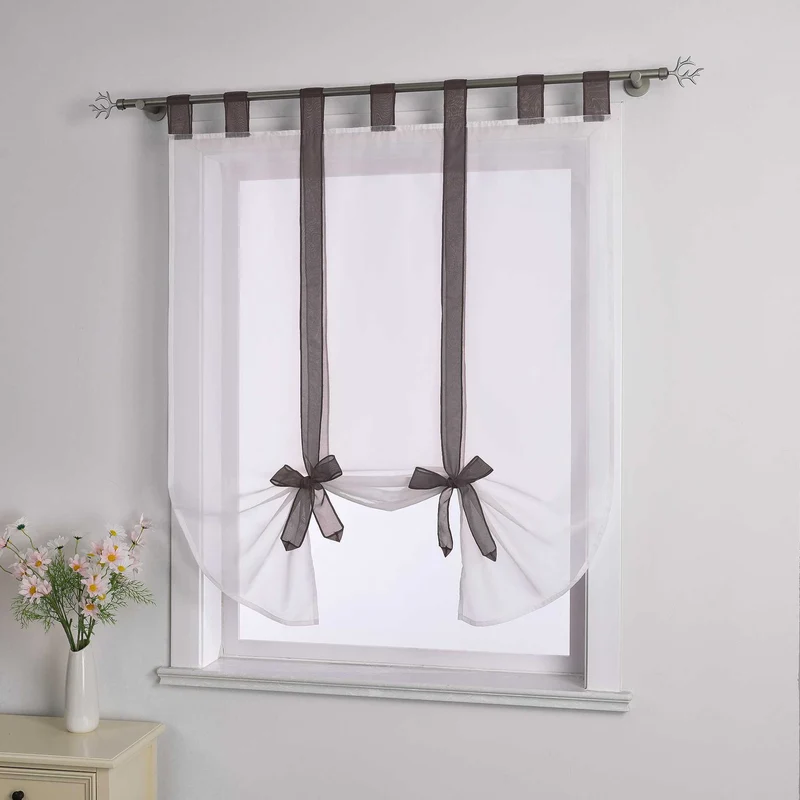 Rollo mit Schleifendesign transparent hochziehbar Fensterdeko 1 Stück