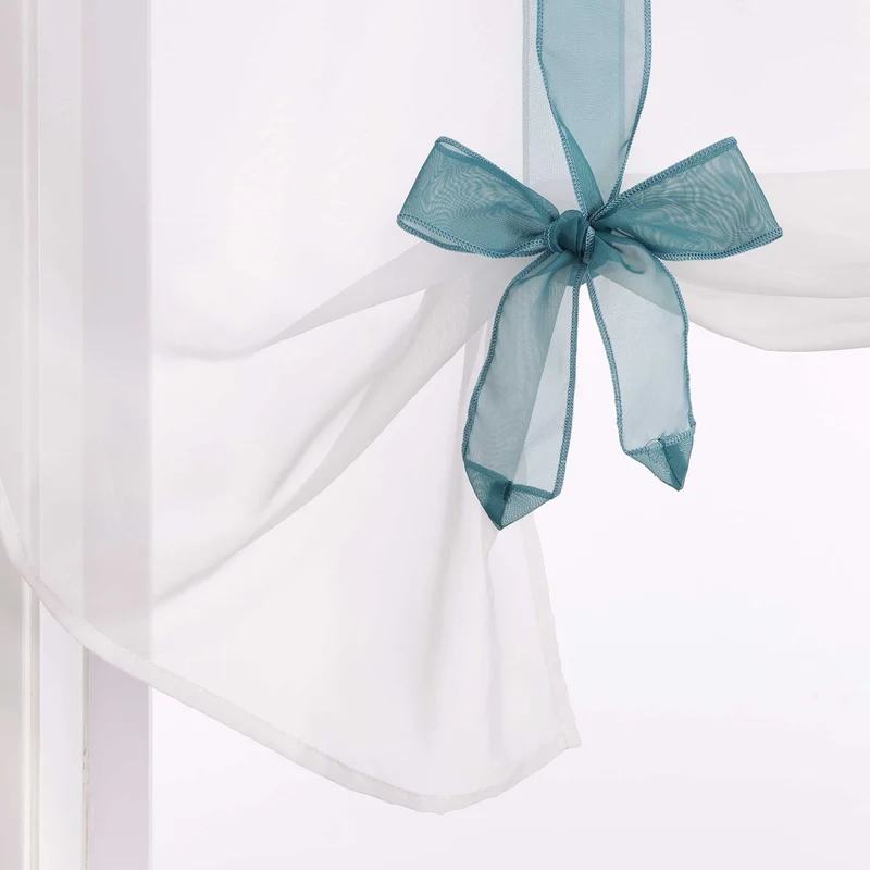 Rollo mit Schleifendesign transparent hochziehbar Fensterdeko 1 Stück