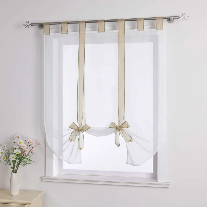 Rollo mit Schleifendesign transparent hochziehbar Fensterdeko 1 Stück