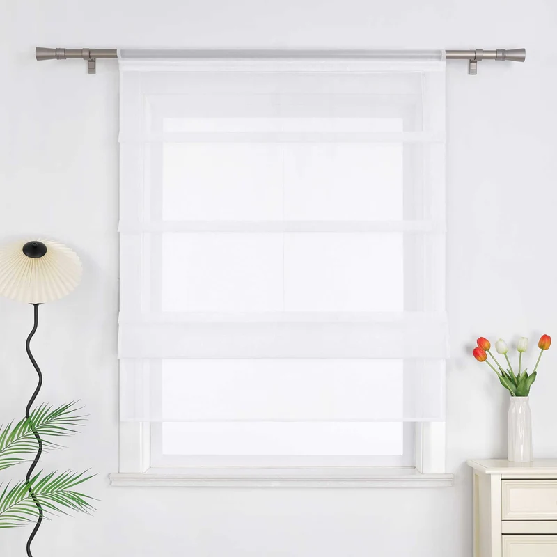 Rollo Voile Raffgardinen für Küche Transparent 1 Stück