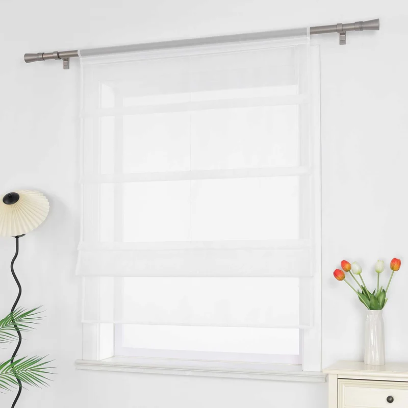 Rollo Voile Raffgardinen für Küche Transparent 1 Stück