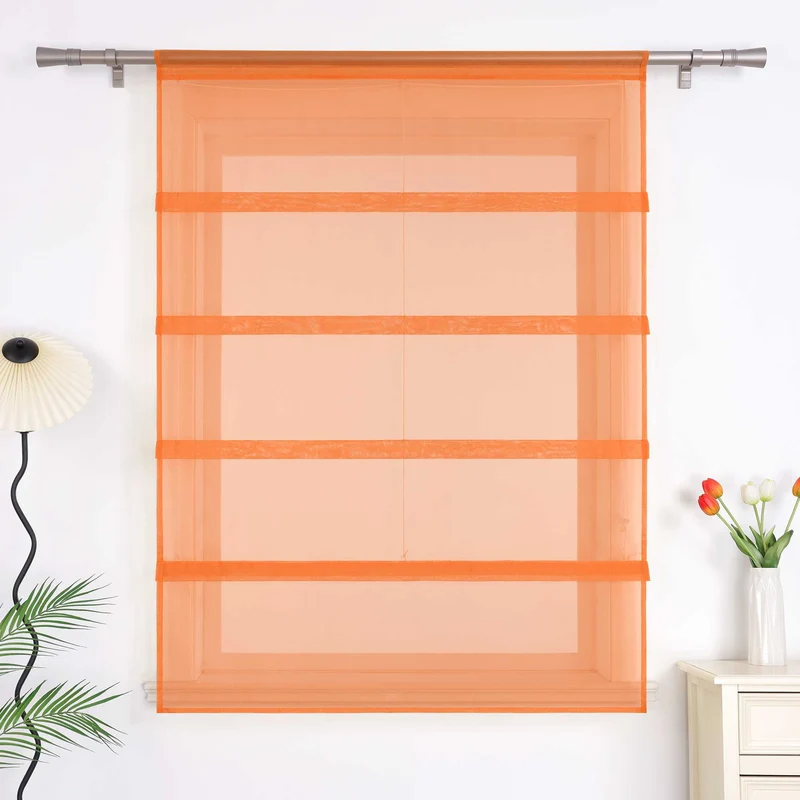 Rollo Voile Raffgardinen für Küche Transparent 1 Stück
