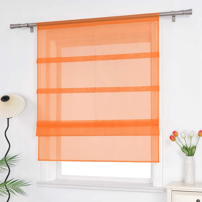 Rollo Voile Raffgardinen für Küche Transparent 1 Stück