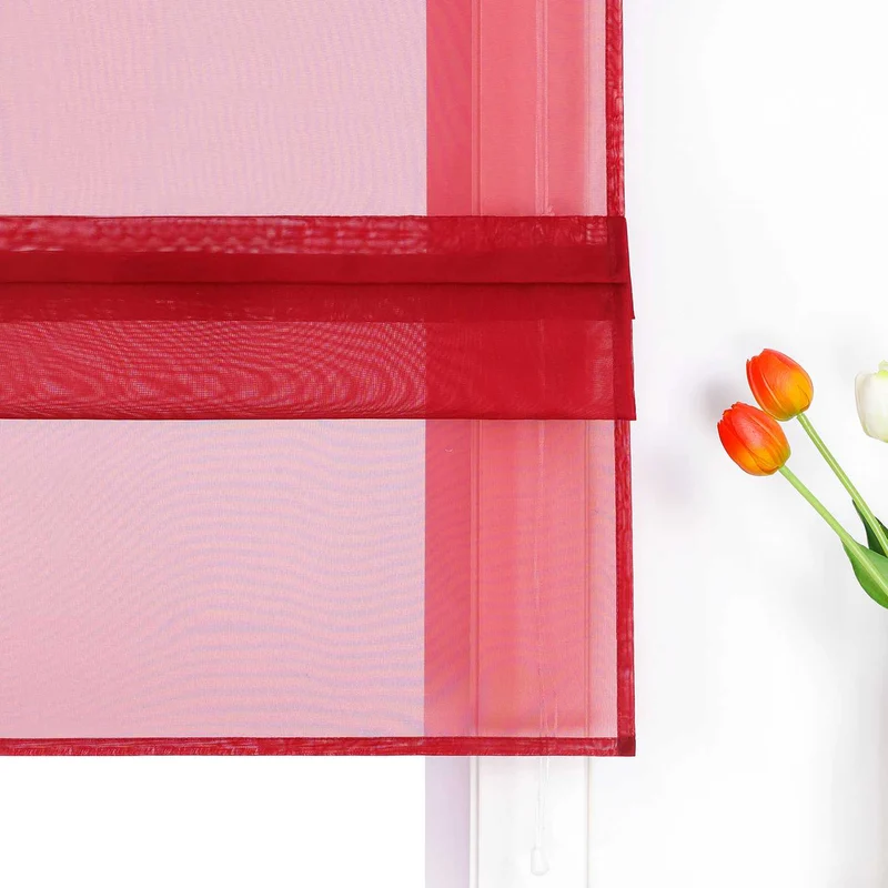Rollo Voile Raffgardinen für Küche Transparent 1 Stück