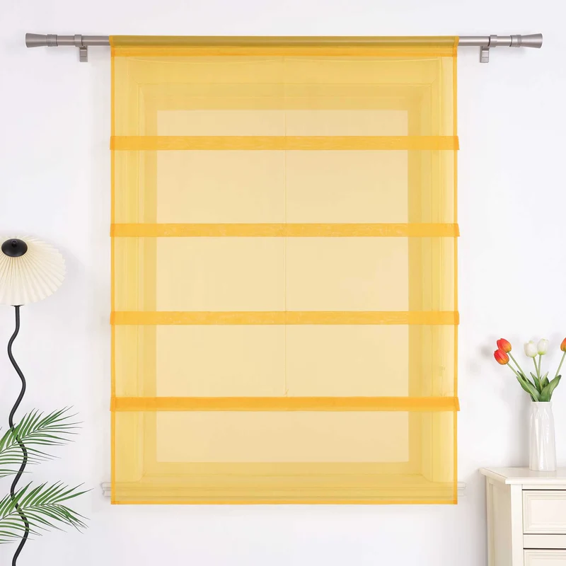 Rollo Voile Raffgardinen für Küche Transparent 1 Stück