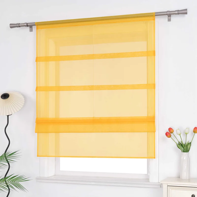 Rollo Voile Raffgardinen für Küche Transparent 1 Stück