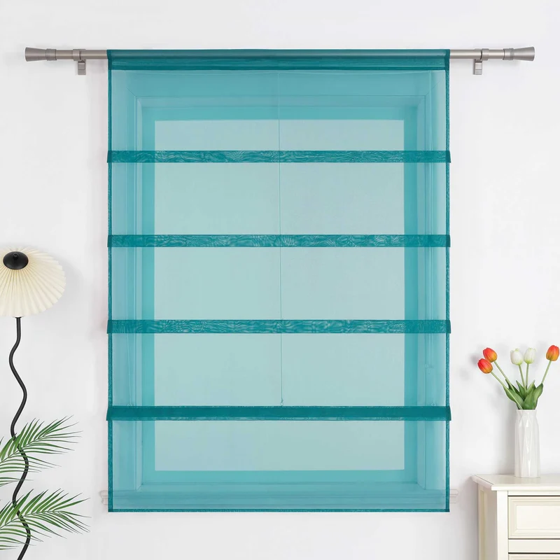 Rollo Voile Raffgardinen für Küche Transparent 1 Stück