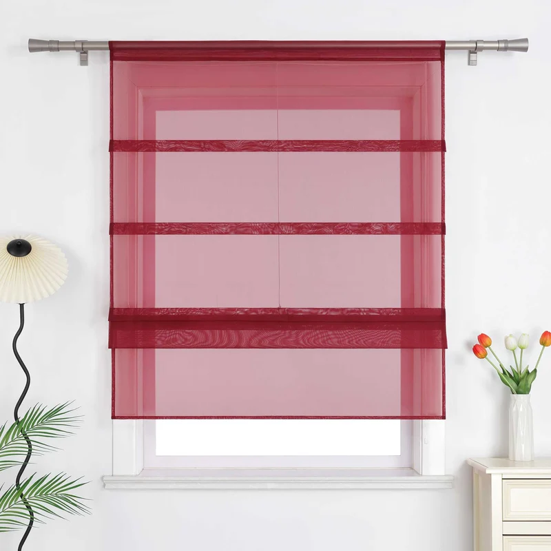 Rollo Voile Raffgardinen für Küche Transparent 1 Stück