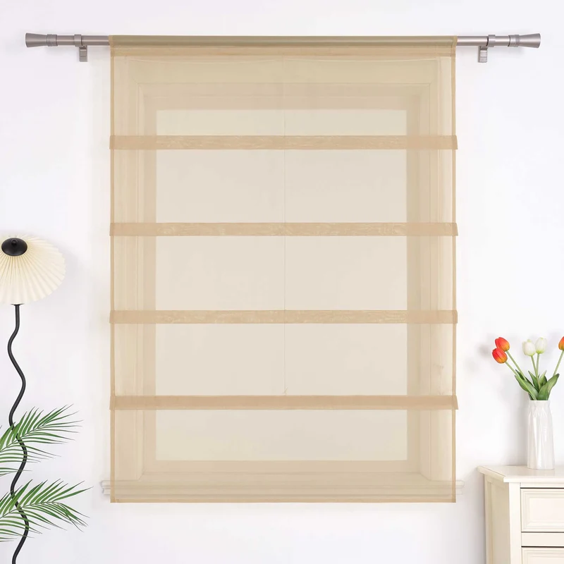 Rollo Voile Raffgardinen für Küche Transparent 1 Stück