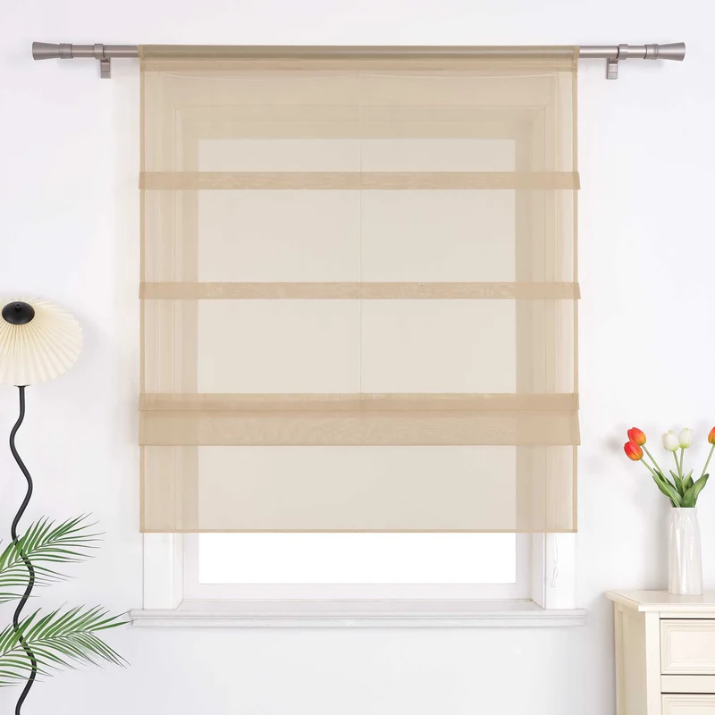 Rollo Voile Raffgardinen für Küche Transparent 1 Stück