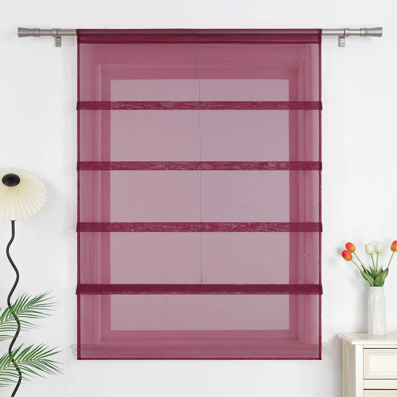 Rollo Voile Raffgardinen für Küche Transparent 1 Stück