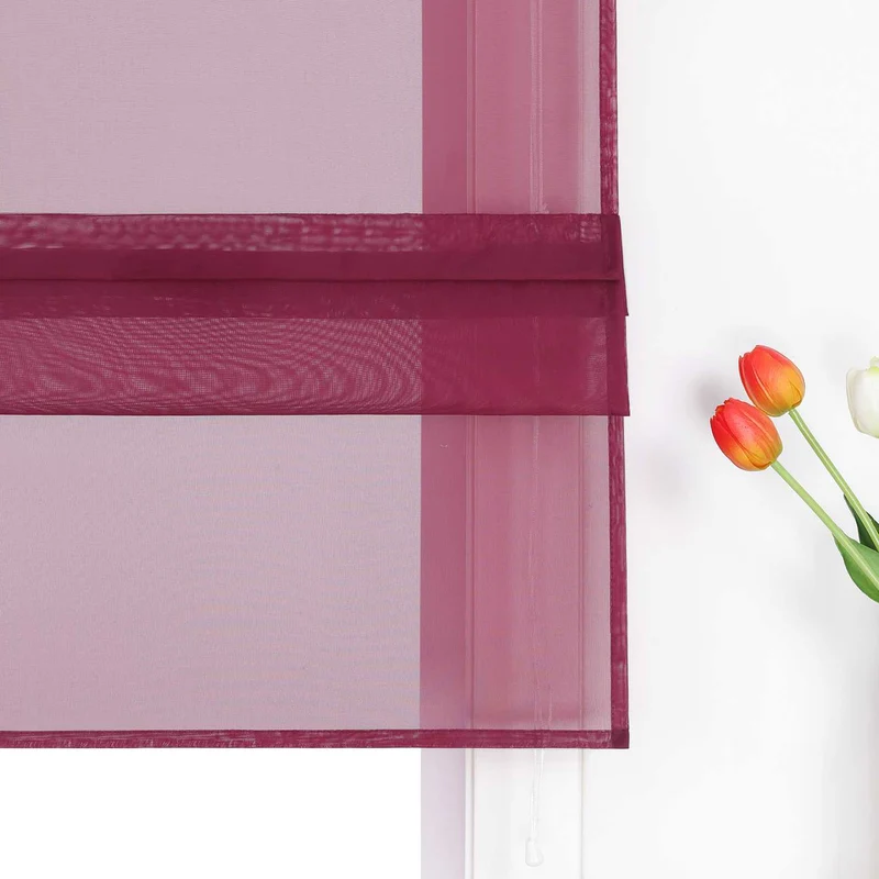 Rollo Voile Raffgardinen für Küche Transparent 1 Stück