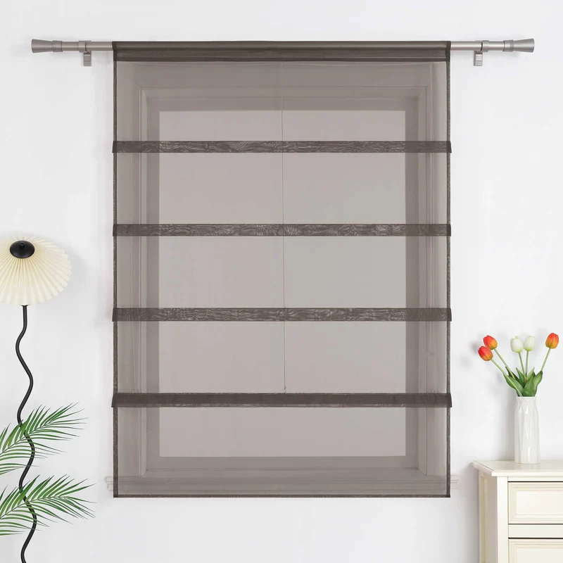 Rollo Voile Raffgardinen für Küche Transparent 1 Stück