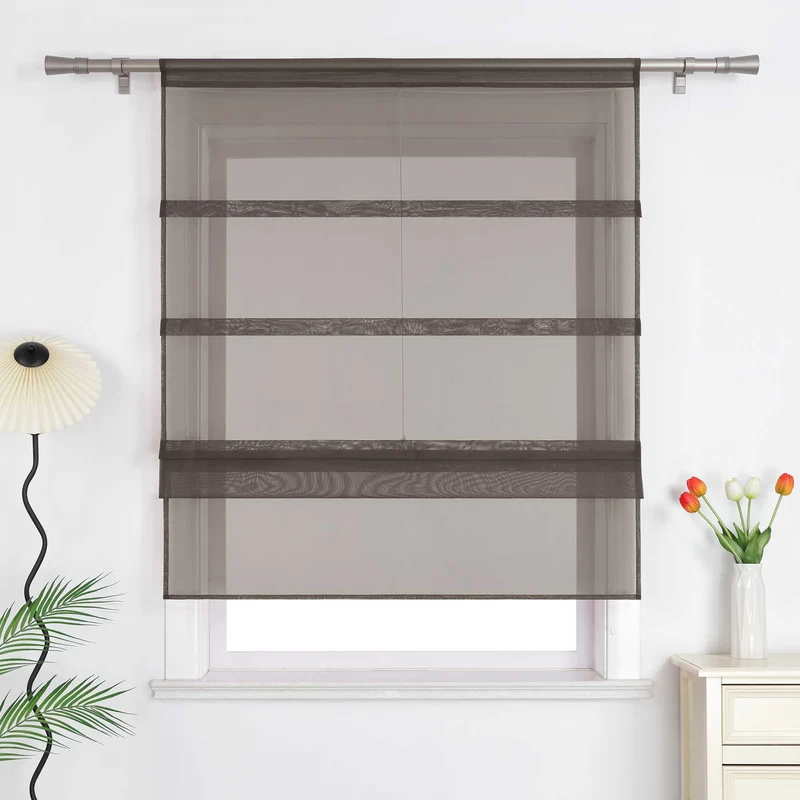 Rollo Voile Raffgardinen für Küche Transparent 1 Stück