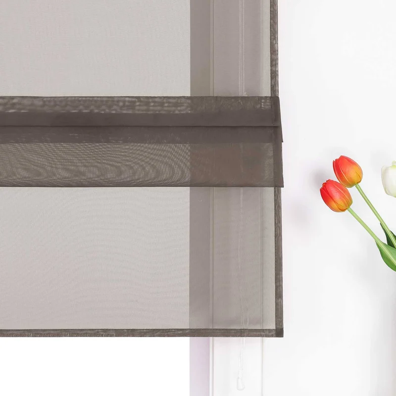 Rollo Voile Raffgardinen für Küche Transparent 1 Stück