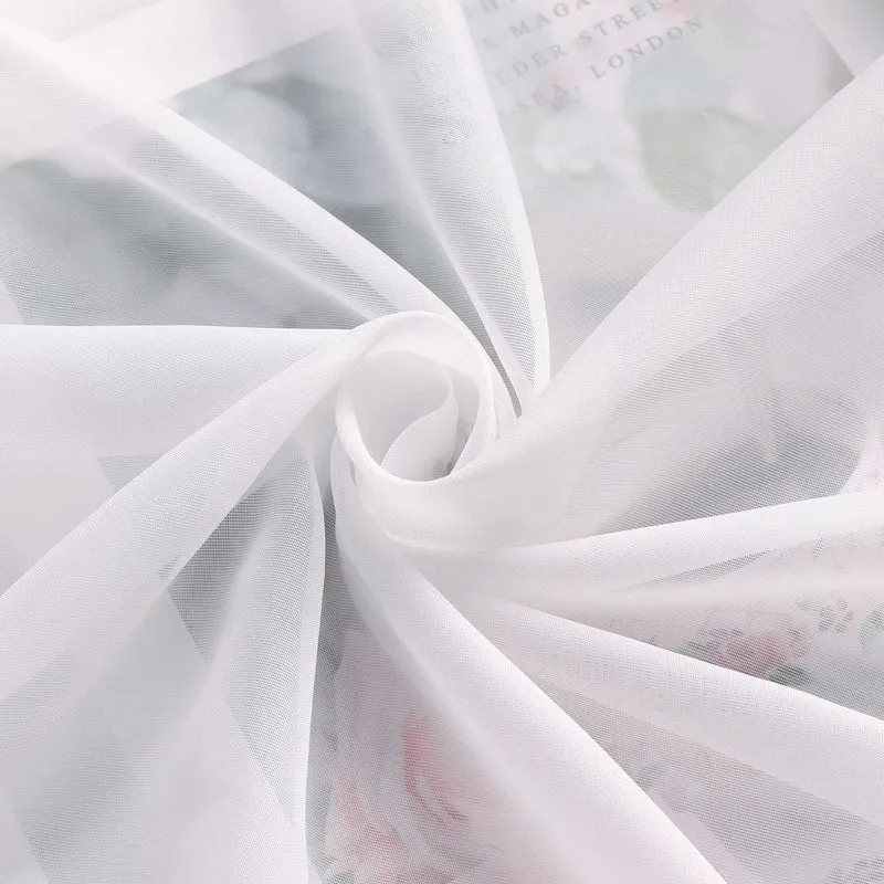 Rollo Voile Raffgardinen mit Schlaufenaufhängung und Blumenmuster Stickerei 1 Stück