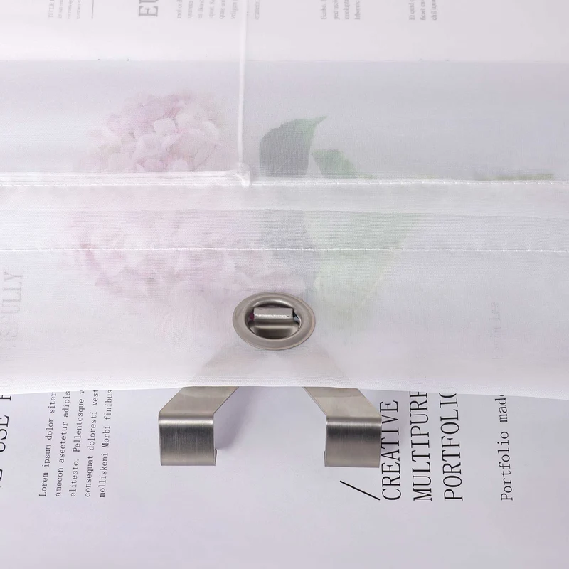 Rollo Voile Raffgardinen mit Schlaufenaufhängung und Blumenmuster Stickerei 1 Stück