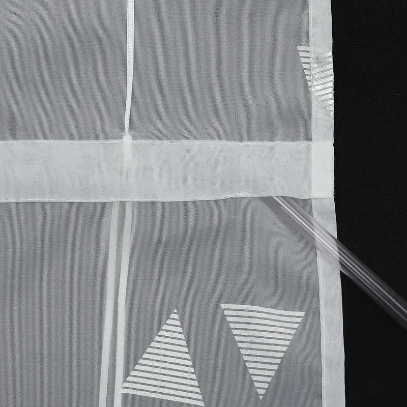 Rollo ohne Bohren mit Hakenaufhängung Voile Ösenrollo mit Glanzdruck 1 Stück