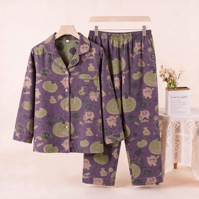 Verspieltes Halloween-Kürbis-Loungewear-Set