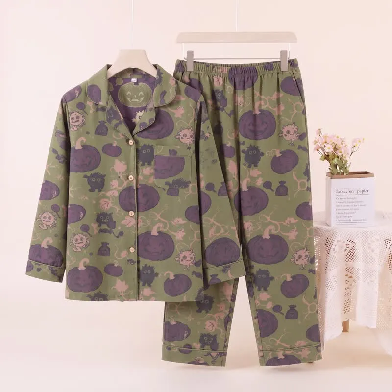 Verspieltes Halloween-Kürbis-Loungewear-Set