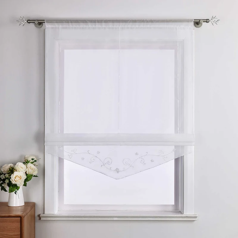Rollo mit Blumenmuster Modern Transparent 1 Stück