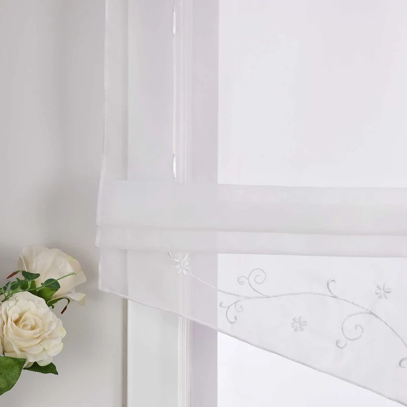 Rollo mit Blumenmuster Modern Transparent 1 Stück