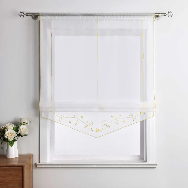 Rollo mit Blumenmuster Modern Transparent 1 Stück