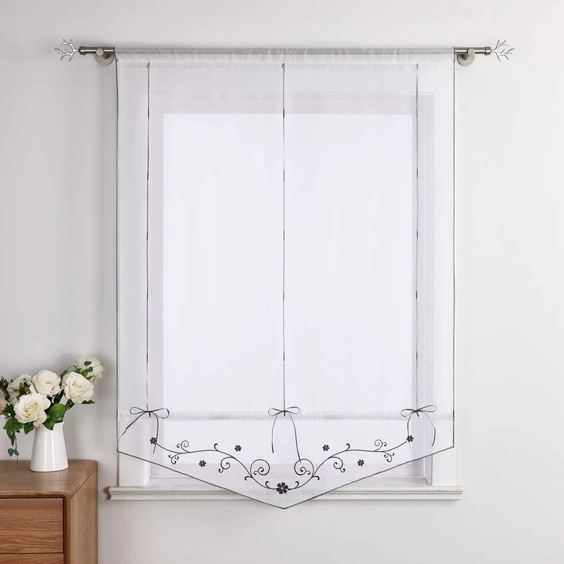 Rollo mit Blumenmuster Modern Transparent 1 Stück