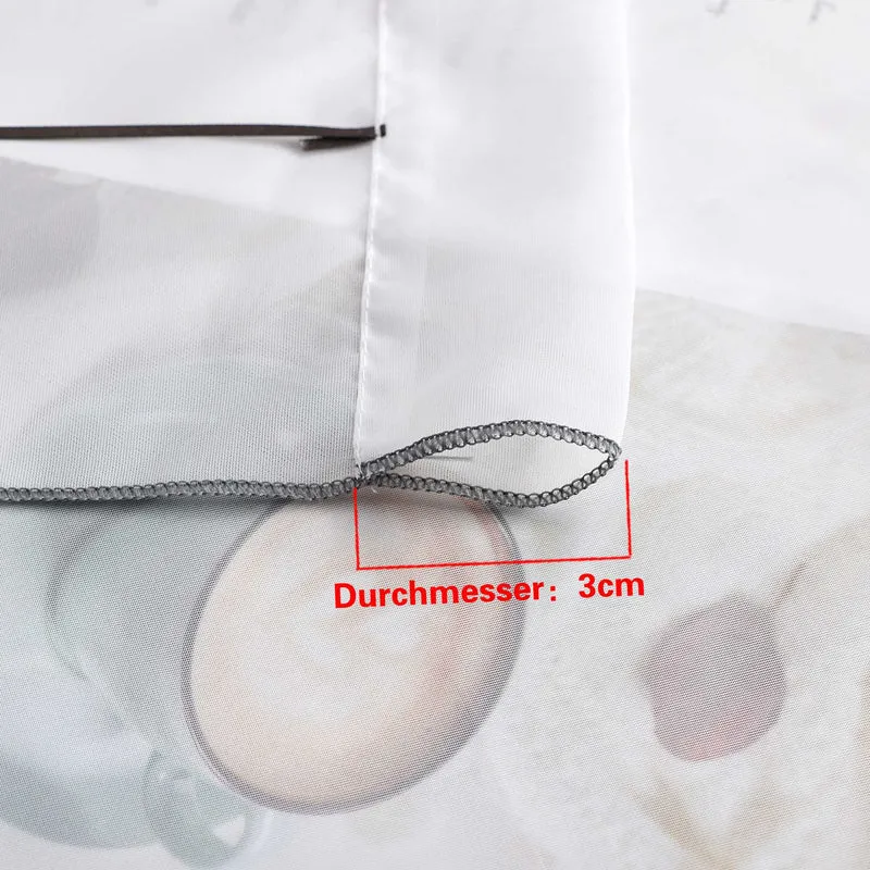 Rollo mit Blumenmuster Modern Transparent 1 Stück