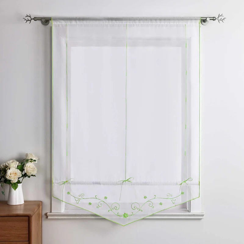Rollo mit Blumenmuster Modern Transparent 1 Stück