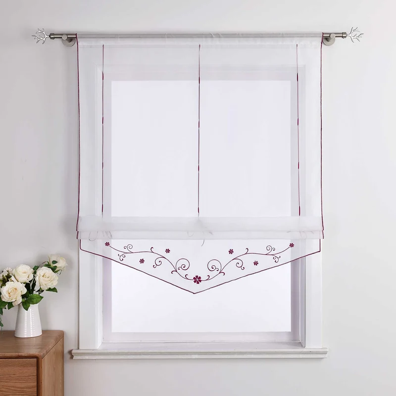 Rollo mit Blumenmuster Modern Transparent 1 Stück