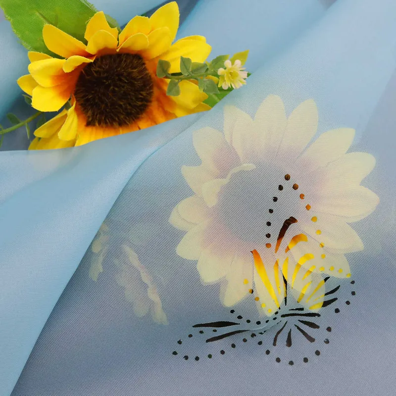 Scheibengardine mit Schmetterlingsdesign Dreiecksabschluss 1 Stück