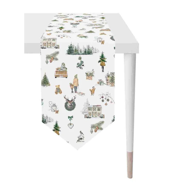 APELT 5821 Tischband Christmas-all-over