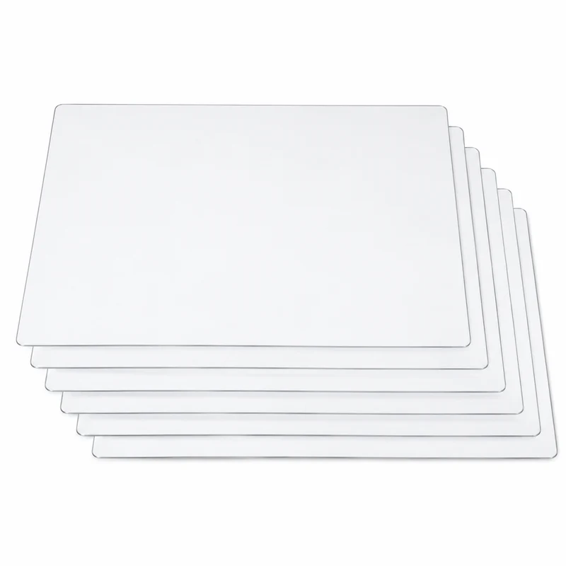 Transparente Tischsets 6er-Set eckig 28 x 45 cm abgerundet