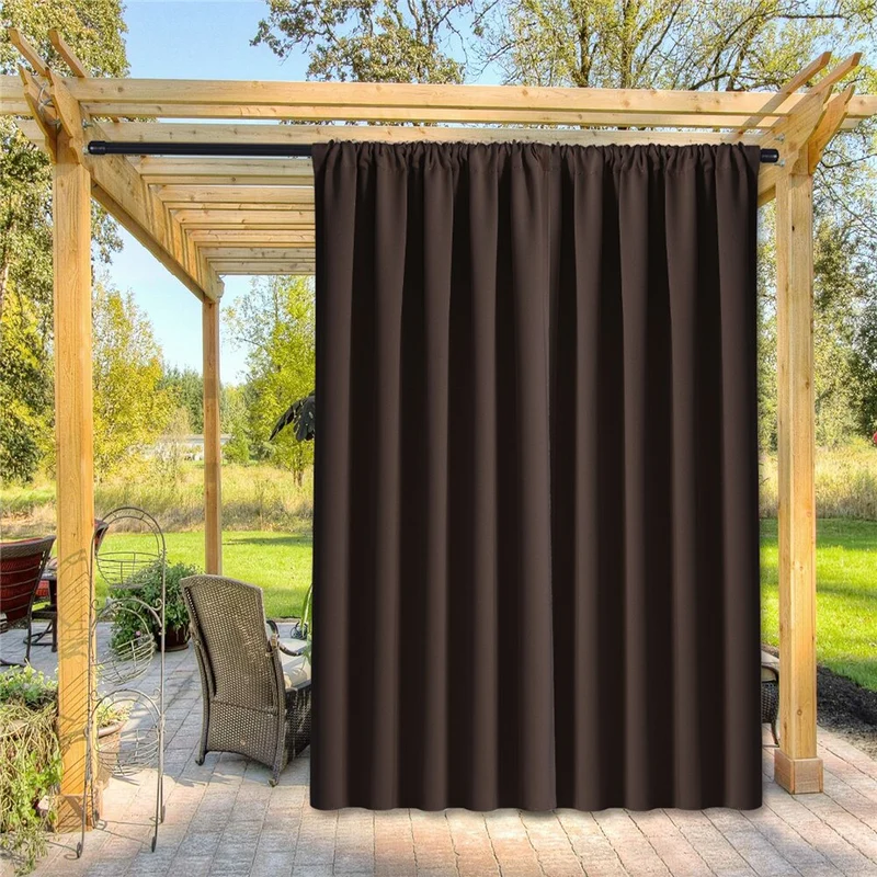 Wetterfester Outdoor-Vorhang Odaki in Braun