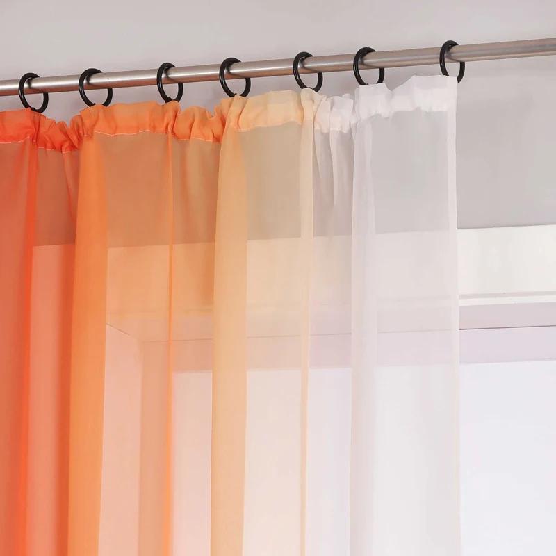 Transparente Vorhänge mit Farbverlauf 2er Set